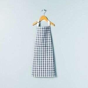 Hearth & Hand Magnolia Kids' Gingham Woven Apron Blue/Cream - Toy Kitchen Play